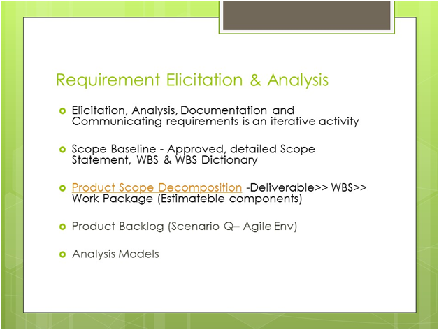 PMI-PBA Requirement Elicitation and analysis